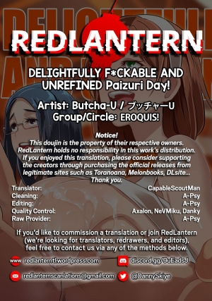[Eroquis! (Butcha-U)] DELIGHTFULLY FUCKABLE AND UNREFINED Paizuri Day! [English] [RedLantern] [Digital] - Page 21