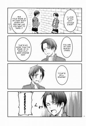 [Sakananohone (maza-)] Baka Ie. Ore wa Motomoto Kekkou Eren ni Yasahii... | Call It Stupid. I'm Only Gentle to Eren Naturally... (Shingeki no Kyojin) [English] - Page 23