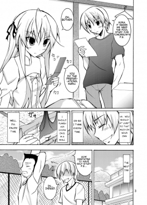 (Puniket 22) [Nihon Dandy (Matsuno Susumo)] Sora to Tokeru Mizugi to Pool Souji (Yosuga no Sora) [English] {Munyu} - Page 3