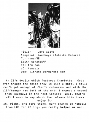 (C81) [Kouchaya (Ootsuka Kotora)] LOVE SLAVE (IS <Infinite Stratos>) [English] [VLtrans] [Decensored] - Page 46