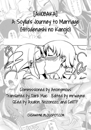 [AHOBAKA] Scylla na Kanojo no Konkatsu Jijou | A Scylla's Journey to Marriage (Hitodenashi no Kanojo) [English] =Dark Mac + CW= - Page 27
