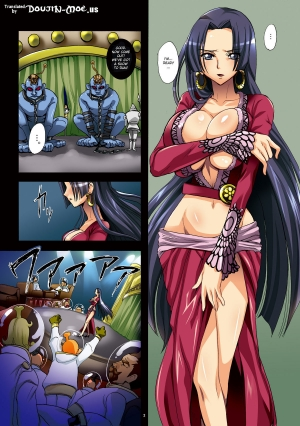 (COMIC1☆4) [Abalone Soft (Modaetei Imojirou)] Dorei Jotei Jakan Manaita Strip SHOW! | Slave Empress Snake Rape Strip Show (One Piece) [English] [desudesu] - Page 3