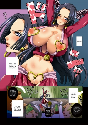 (COMIC1☆4) [Abalone Soft (Modaetei Imojirou)] Dorei Jotei Jakan Manaita Strip SHOW! | Slave Empress Snake Rape Strip Show (One Piece) [English] [desudesu] - Page 5