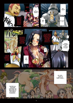 (COMIC1☆4) [Abalone Soft (Modaetei Imojirou)] Dorei Jotei Jakan Manaita Strip SHOW! | Slave Empress Snake Rape Strip Show (One Piece) [English] [desudesu] - Page 11