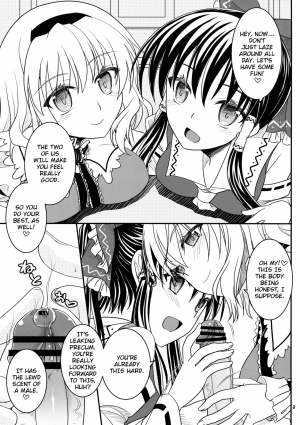 (Kouroumu 9) [IIWAKE-GAISYA (Shigemiya Kyouhei)] Reimu to Alice to | With Reimu and Alice... (Touhou Project) [English] [rqwrqw] - Page 3