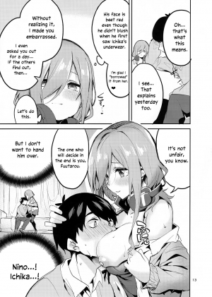 (C96) [Circle-FIORE (Ekakibit)] Miku no Baai | Miku's Situation (Gotoubun no Hanayome) [English] - Page 13