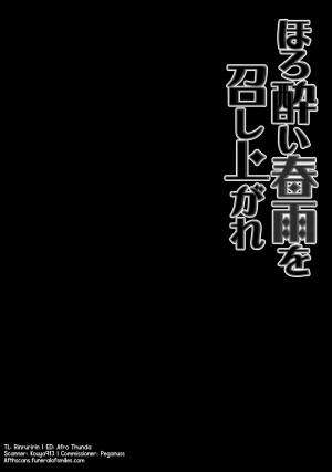 (SC2015 Autumn) [Kinokonomi (konomi)] Horoyoi Harusame o Meshiagare | Have a Tipsy Harusame (Kantai Collection -KanColle-) [English] {Rinruririn + Afro} - Page 5
