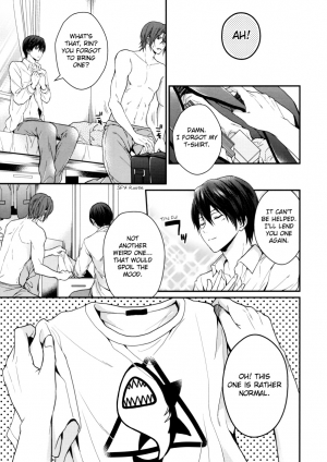  (SUPER23) [Aiou (Aoshi Hina)] Hen na T-shirt Kisetara Kareshi ga Okashiku Natta | Having donned an odd t-shirt, the boyfriend became strange (Free!) [English] [Arigatomina]  - Page 5