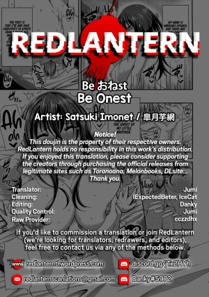 [Satsuki Imonet] Be Onest (LOVE Kome) [English] [RedLantern] - Page 22