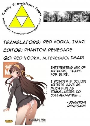 (C78) [Oboro & Tempo Gensui Dou, Majimeya (Tempo Gensui, isao)] HARUHI Mix (The Melancholy of Haruhi Suzumiya) [English] [LWB + Trinity Translations Team] - Page 28