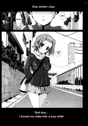 (C77) [Mokusei Zaijuu] Ritsu Nee-chan wa Koushuu Benjo... | Ritsu the Pay Toilet (K-ON!) [English] =Imari+Tecnproy= - Page 3