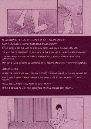 (COMIC1☆4) [Renai Mangaka (Naruse Hirofumi)] BIRIBIRI Syndrome (Toaru Majutsu no Index) [English] {ydwtt} - Page 3