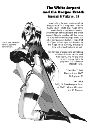 (CT13) [SEMEDAIN G (Mokkouyou Bond, Mizutani Mint)] SEMEDAIN G WORKS Vol. 35 - Shirohebi Ryuuko | The White Serpent and the Dragon Crotch (Slayers) [English] [Shapes] - Page 7