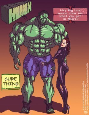 Hulk vs Black Widow - muscle porn comics | Eggporncomics