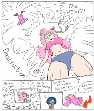 Kirby vs Jigglypuff (somewhat colorized. . .) - dark skin porn comics |  Eggporncomics