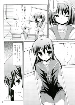 (C74) [Newton no Ringo (Inuzumi Masaki)] Kyonko no Sainan (The Melancholy of Haruhi Suzumiya) - Page 5