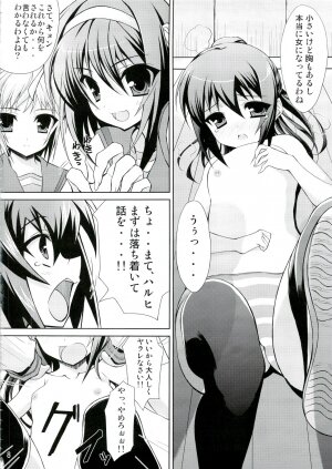 (C74) [Newton no Ringo (Inuzumi Masaki)] Kyonko no Sainan (The Melancholy of Haruhi Suzumiya) - Page 7