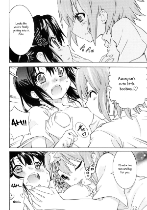 (C80) [Umihan (Ootsuka Shirou)] YURI-ON! #1 Mesomeso Azunyan! (K-ON!) [English] {/u/ scanlations} - Page 22