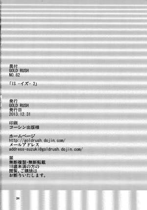 (C85) [GOLD RUSH (Suzuki Address)] IS 2 (IS <Infinite Stratos>) [English] [Tigoris] - Page 34