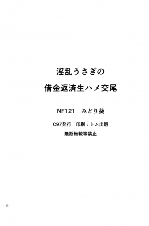 (C97) [NF121 (Midori Aoi)] Inran Usagi no Shakkin Hensai Namahame Koubi (Fate/Grand Order) [English] [F.F.F.S.] - Page 22
