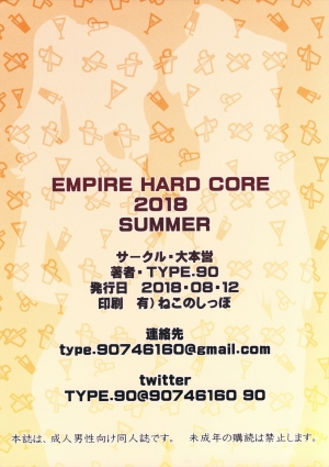 (C94) [Daihonei (TYPE.90)] EMPIRE HARD CORE 2018 SUMMER (Hinamatsuri) [English] [Fated Circle] - Page 27