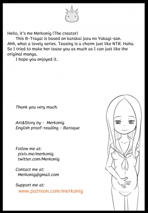 [Merkonig] B-Trayal 8 (Karakai Jouzu no Takagi-san) [English] - Page 14