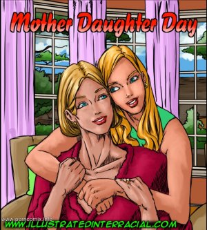Mother Daughter Day – illustrated interracial