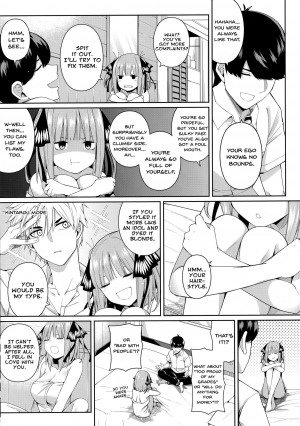 (C97) [Bad Mushrooms (Chicke III, 4why)] Nibun no Yuudou | Half Seduction (Gotoubun no Hanayome) [English] - Page 19