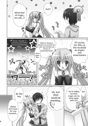 (C84) [Kaiyuu Kikaku (Suzui Narumi)] Miracle Magic Hour (VOCALOID) [English] [MikuMiku Project] - Page 6