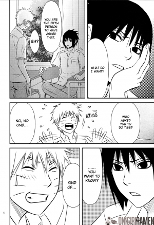 (C80) [@ Harukaze Shunpoo (Shunpoo)] SASUKE ♥ HAPIBA!! (Naruto) [English] [Onigiri Ramen] - Page 5