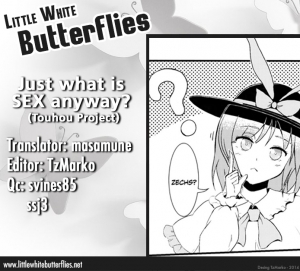 [Itsuki] Just What Is Sex Anyway? (Touhou Project) [English] =Little White Butterflies=