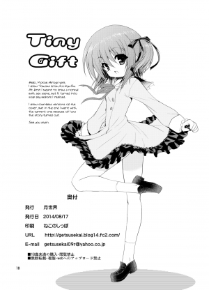 (C86) [Getsusekai (Motoe Hiroya)] Tiny Gift (Ro-Kyu-Bu!) [English] [h0henD] - Page 19