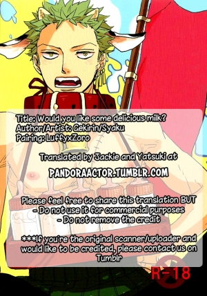 (GRANDLINE CRUISE) [Gekirin (Syaku)] Oishii Milk Ikaga desu ka? (One Piece) [English] [Pandora's Actor] - Page 2