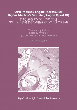 (C94) [Mousou Engine (Korotsuke)] Martina Onee-chan no Seikatsu | Big Sis Martina's Sex Life (Dragon Quest XI) [English] =The Lost Light + mrwayne= - Page 28