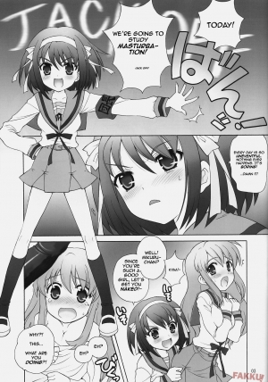 (COMIC1) [SimaSima System (Nagisawa You)] Suzumiya Haruhi no Daikenkyuu! (The Melancholy of Haruhi Suzumiya) [English] [FAKKU] - Page 4