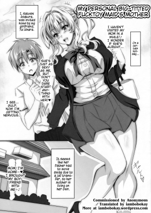 (C87) [INSERT (KEN)] Boku dake no Bakunyuu Ona-maid no Hahaoya [English] [iambobokay] - Page 3