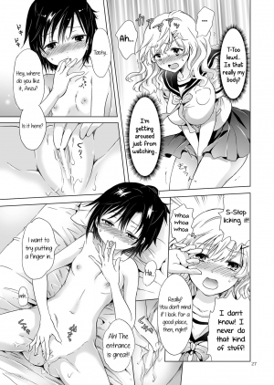  [Peachpulsar (mira)] Oppai-chan to Chippai-chan ga Irekawaru Hanashi | How Well-Stacked and Surfboard Swapped Bodies [English] [Yuri-ism] [Digital]  - Page 27