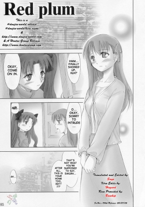 [Shimoyakedou (Ouma Tokiichi)] Red Plum (Fate/stay night) [English] [SaHa] - Page 5