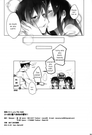 (C87) [Sleeper (Nekomura)] Ippai Taberu Kimi ga Suki! | I love the one who eats a lot (Kantai Collection -KanColle-) [English] {Yuri Reviews + Mai88} - Page 26