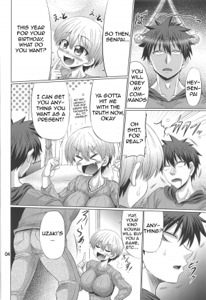  (C95) [Macchadokoro (Warashibe)] Uzaki-chan wa Sukebe Shitai | Uzaki-chan Wants to Fool Around (Uzaki-chan wa Asobitai!) [English] [CrossRook]  - Page 4