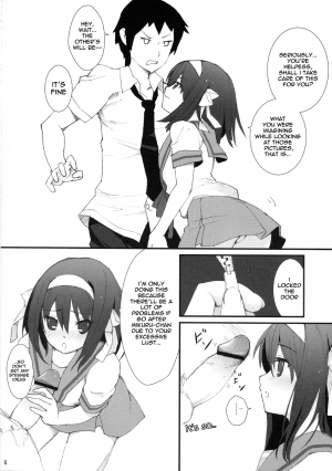 [Toward the Sky (Yuuka)] Honto wa Okotteru no yo! Baka... | I Really Am Angry! Idiot... (Suzumiya Haruhi no Yuuutsu) [English] [life4Kaoru] - Page 6