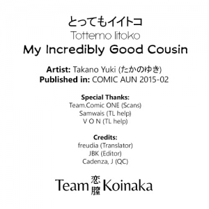 [Takano Yuki] Tottemo Iitoko | My Incredibly Good Cousin (COMIC AUN 2015-02) [English] [Team Koinaka] - Page 28